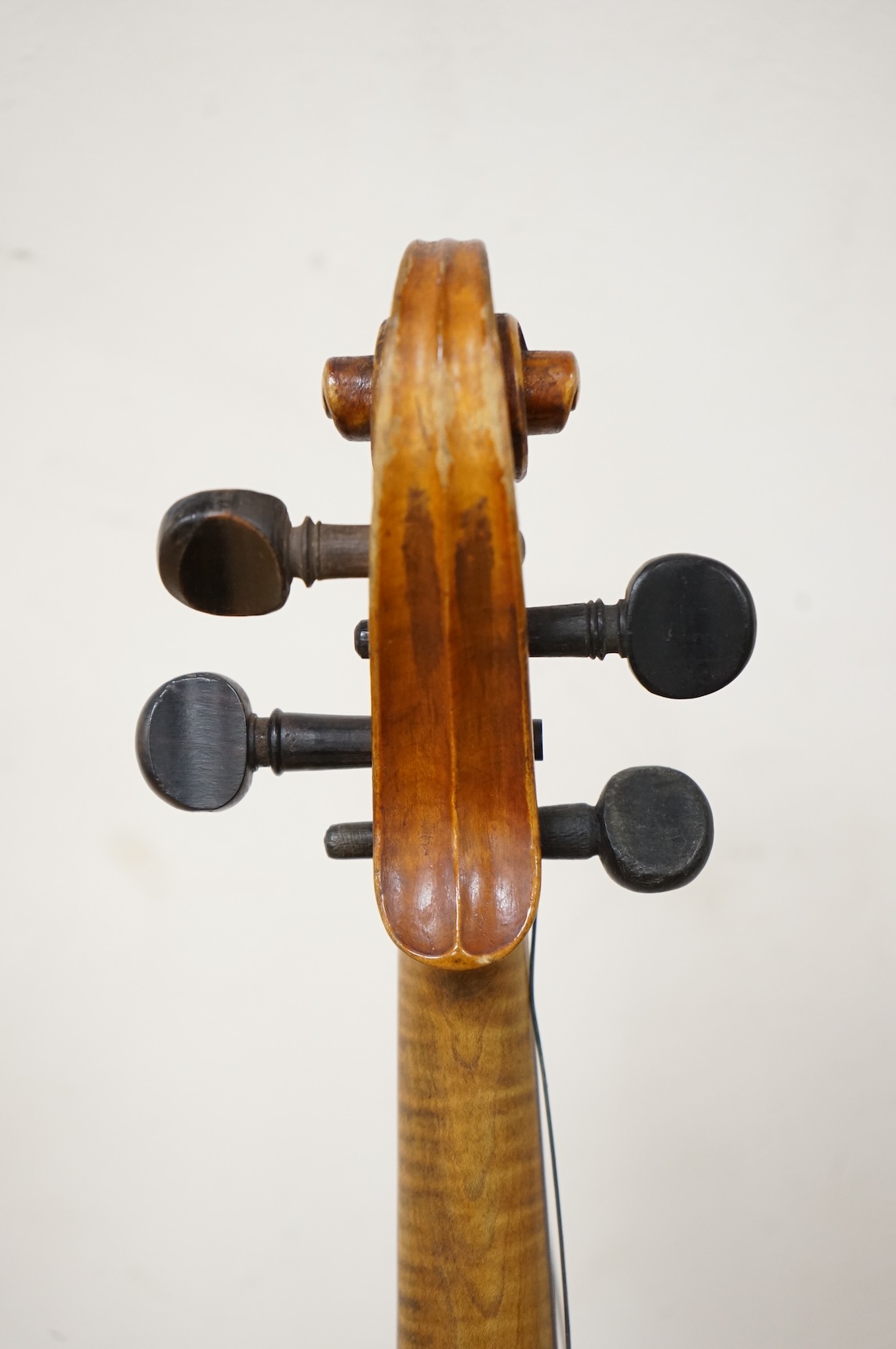 A cased late 19th century violin, Stradivarius copy, with two bows, one fully mounted and signed Roger Lotte, CITES Submission reference, RSF8HBLC